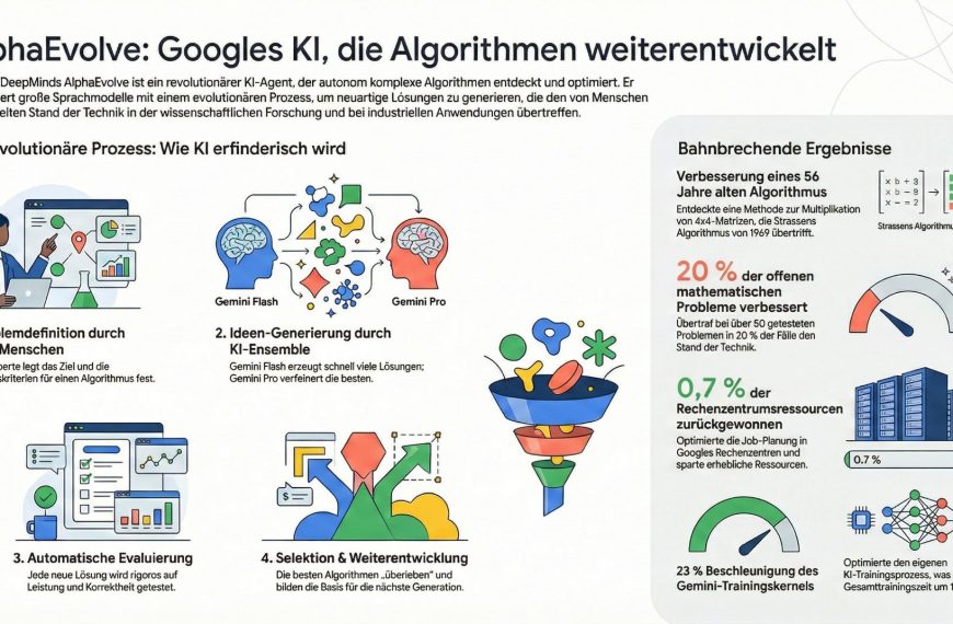 AlphaEvolve Was passiert, wenn die intelligentesten Algorithmen der Welt nicht mehr von Menschen, sondern von Maschinen geschrieben werden, die sich im Stillen weiterentwickeln?