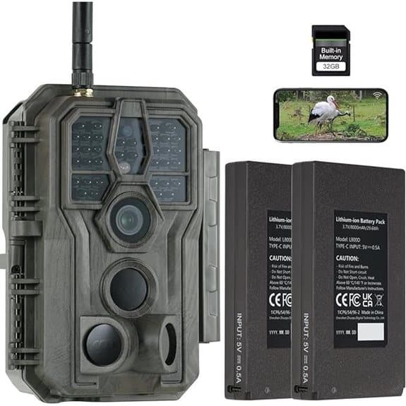 7 Beste Fotofallen für den Garten, die Einbrecher abschrecken 6 GardePro E8P Max Wildkamera mit WLAN und L800D-Akku-Set