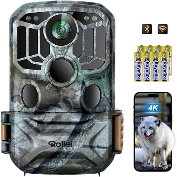 7 Beste Fotofallen für den Garten, die Einbrecher abschrecken 8 Rollei 4K-WLAN-Wildkamera mit Nachtsicht